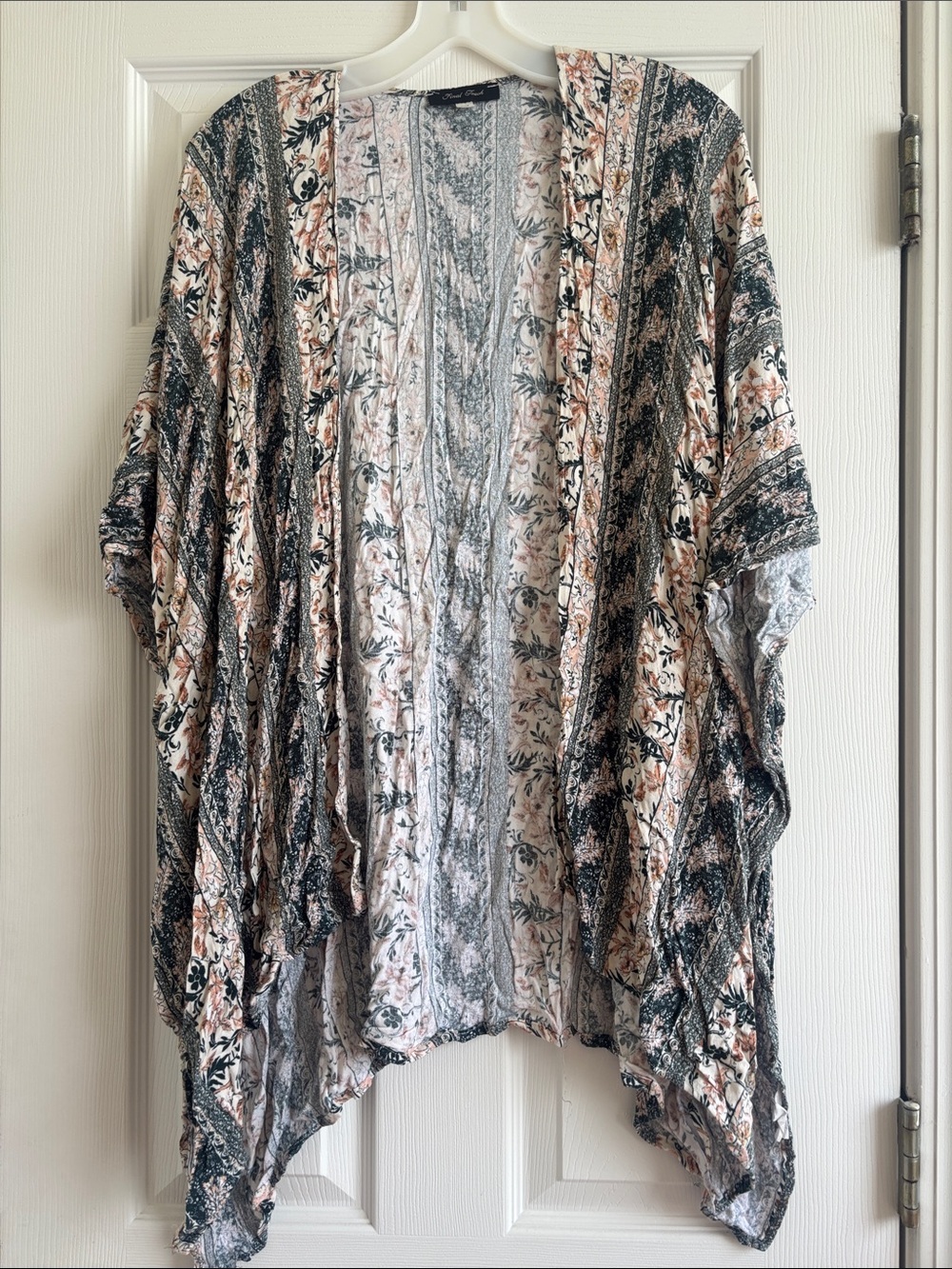Final Touch Multicolor Floral Kimono Cardigan